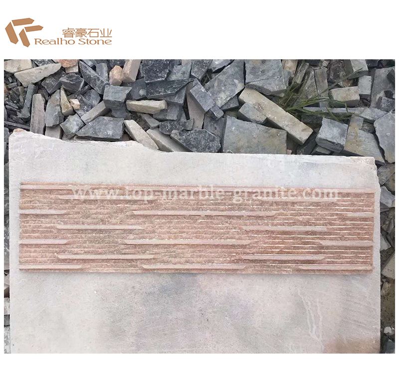 Pink marble with grooved