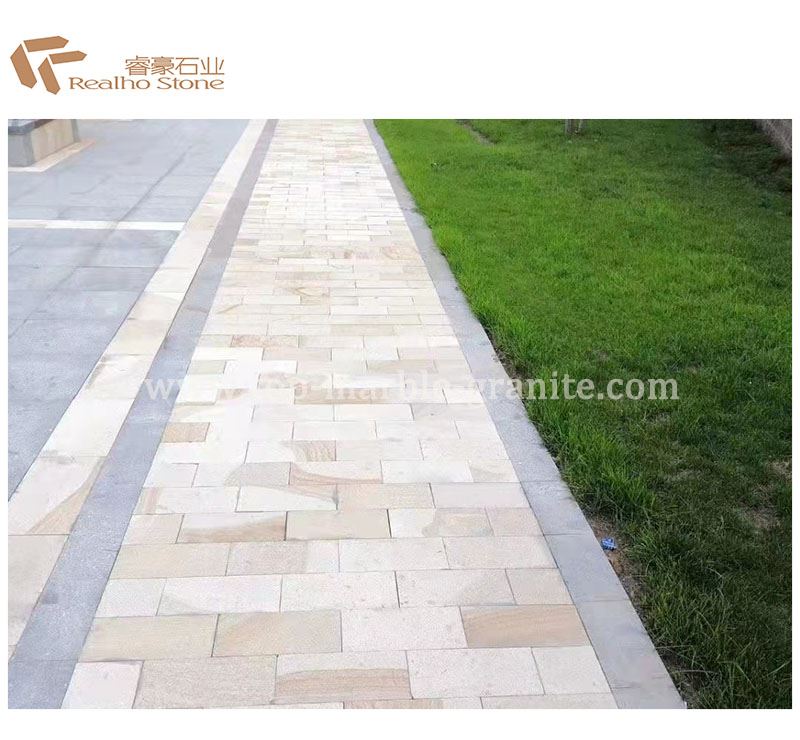 yellow granite paving
