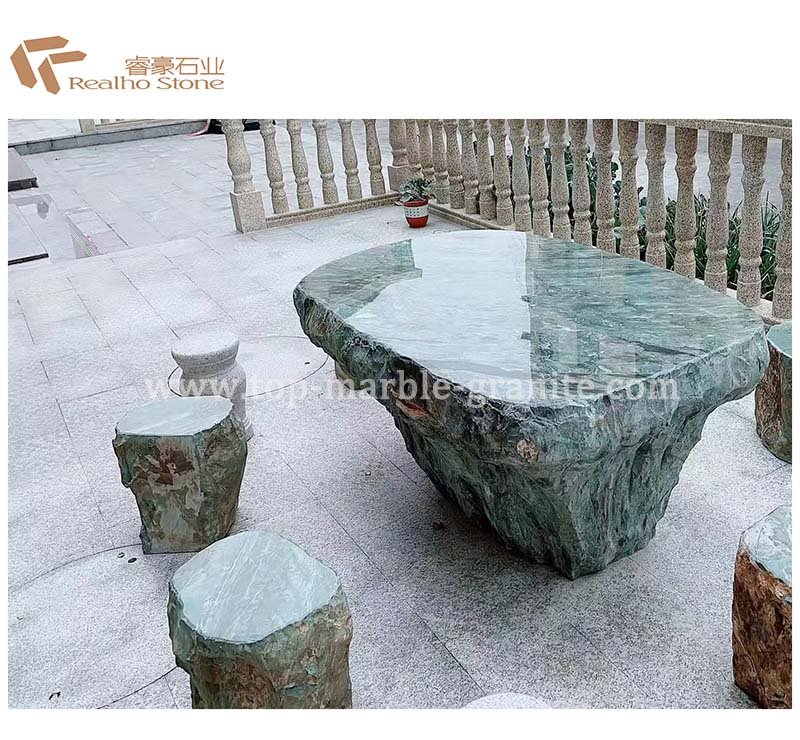 Marble table and chair with natural edge