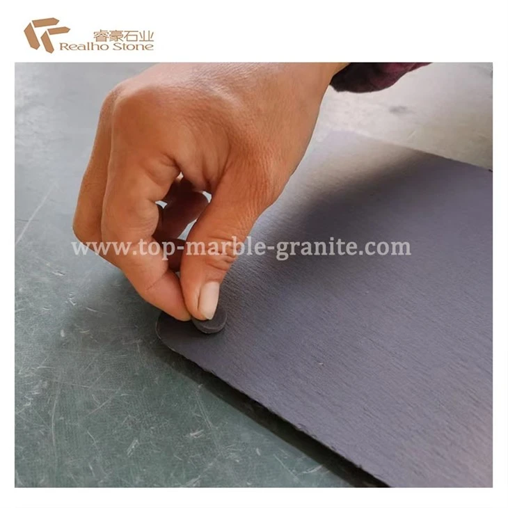 black natural slate tile