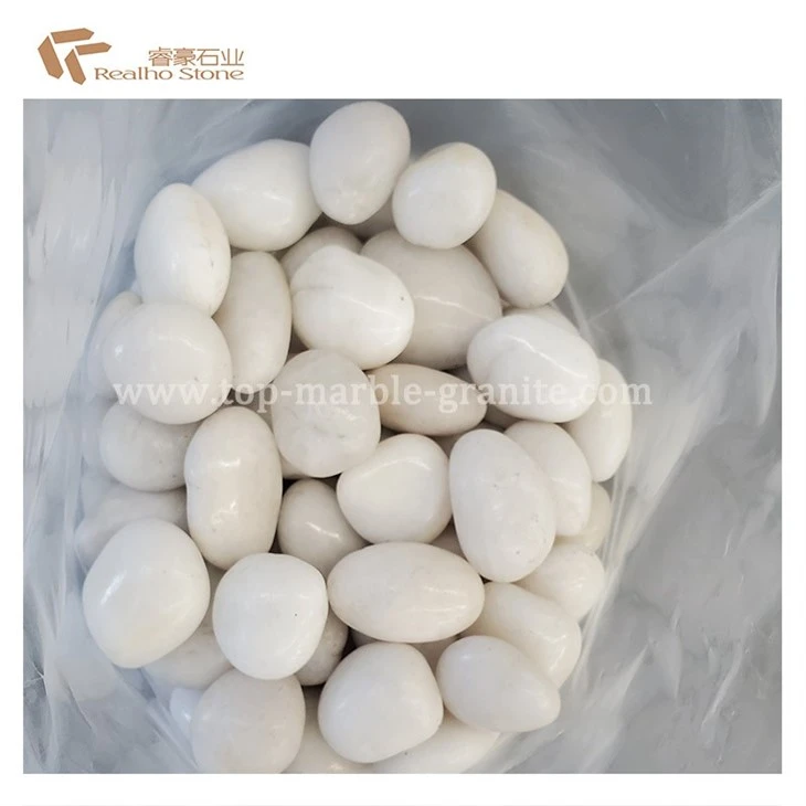 white polished pebbles