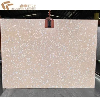 Anorganski bijeli ružičasti Terrazzo Worktop