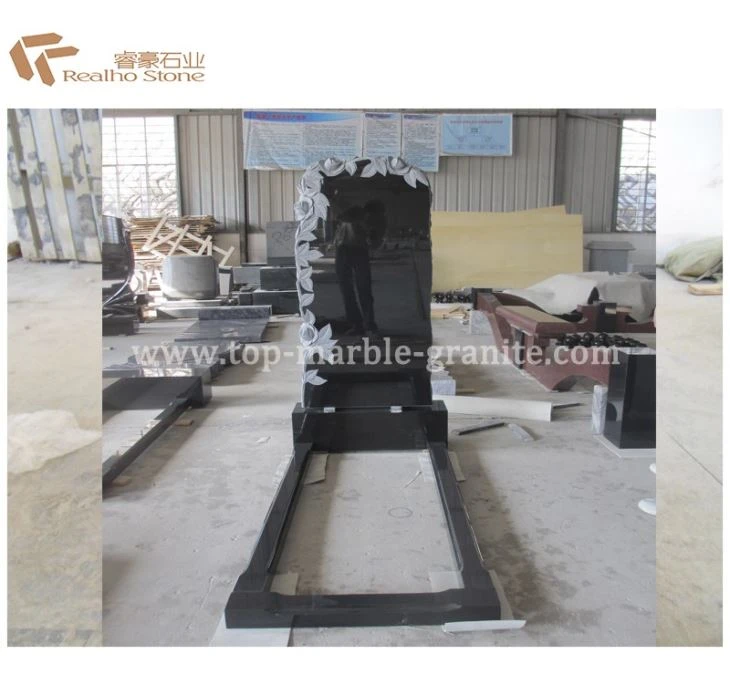 absolute black granite tombstone