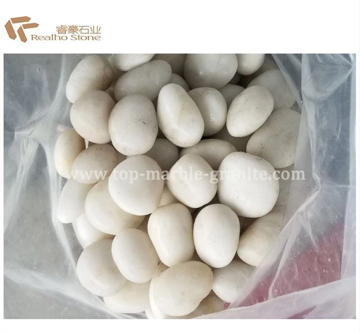 polished white pebbles