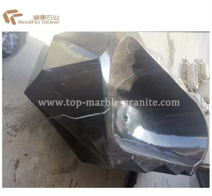 Black stone bathtub