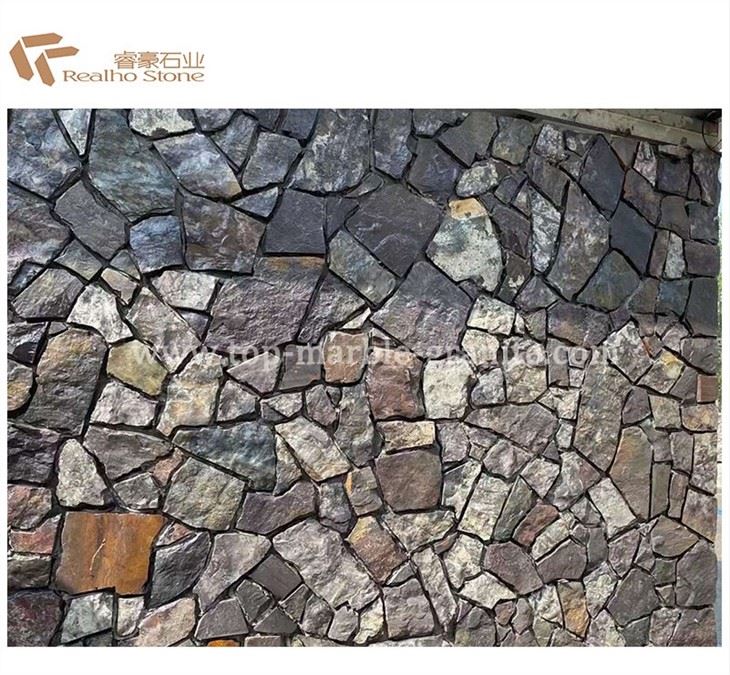 Black stone wall tile